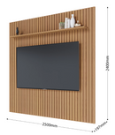 Painel ripado com prateleira inclusa 4 medidas diferentes